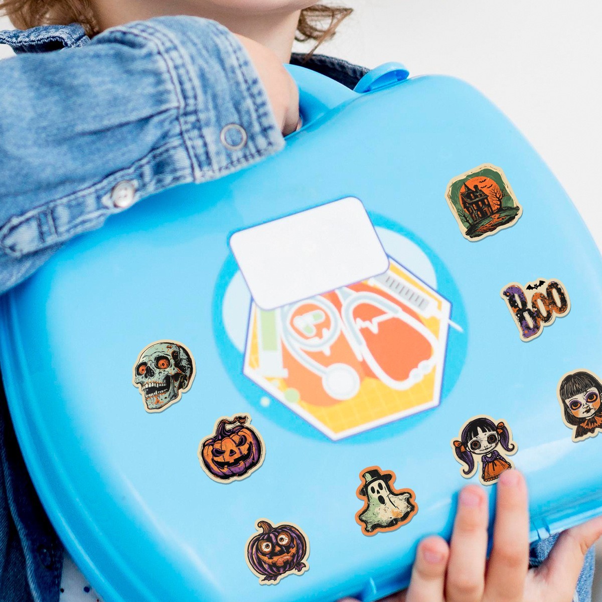 50pc Waterproof Vinyl Stickers Vintage Halloween Luggage Phone Laptop Car Fridge