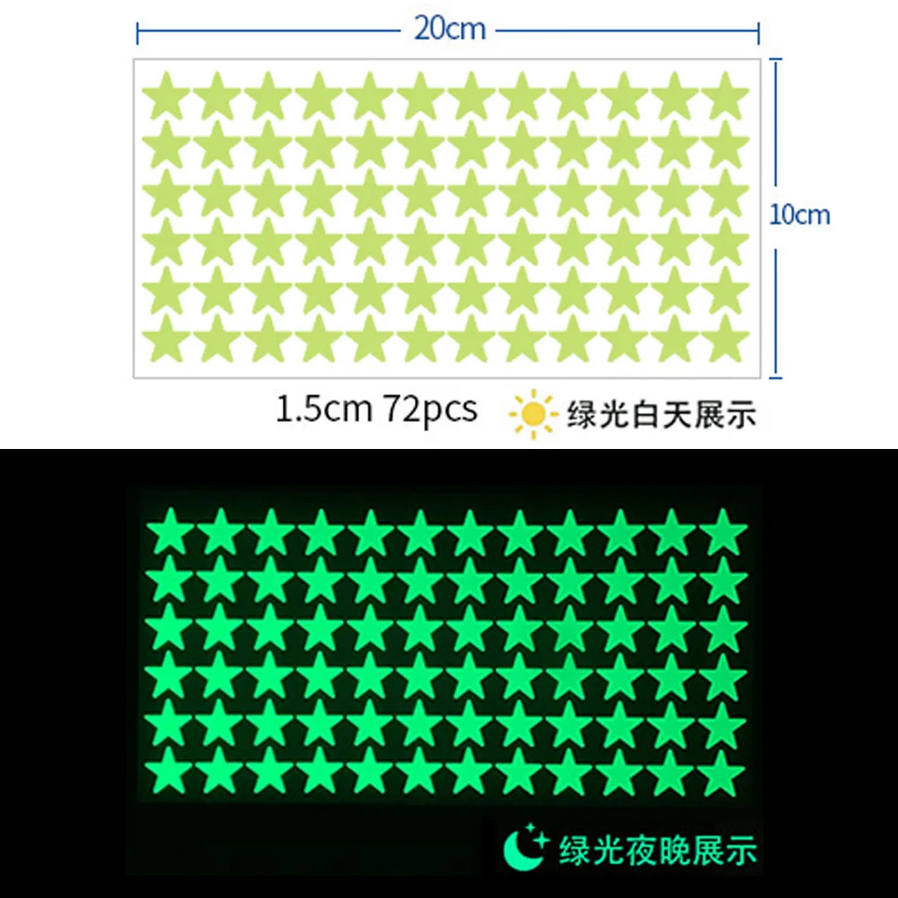 Luminous Wall Stickers for Kids Rooms Dots Stars Ceiling Wall Decals Glowing Sti