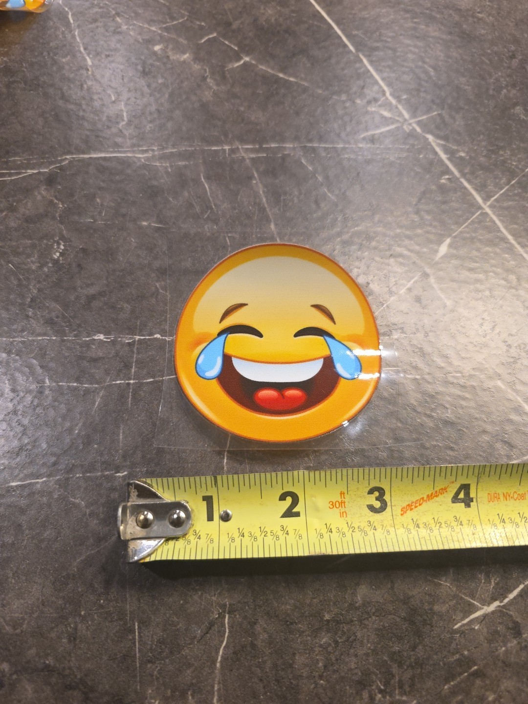 Tears Of Joy Smiley Face Emoji UV DTF Raised Decal Sticker Color Waterproof