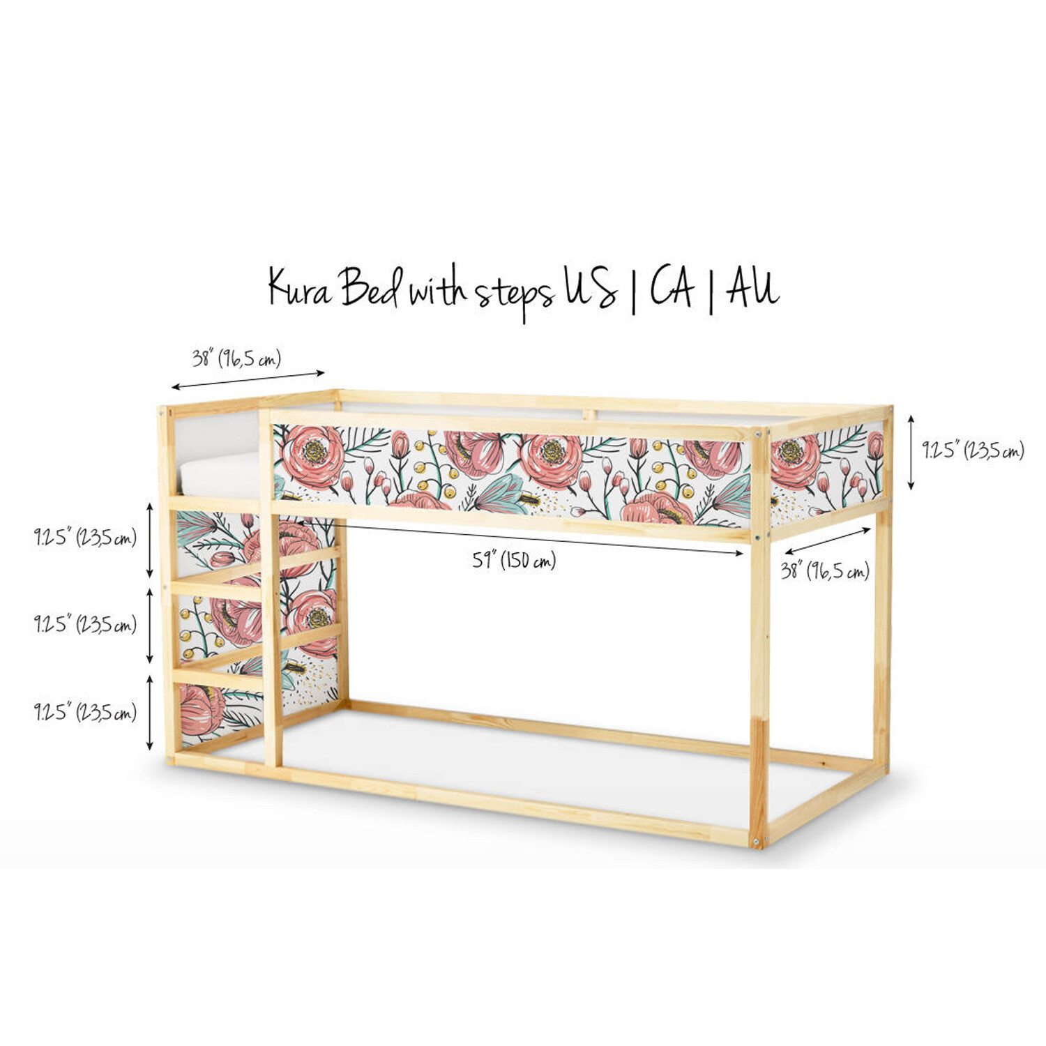 Decals for Kura Bed Ikea Vintage Wallpaper Sticker Self-adhesive Kids Room hack
