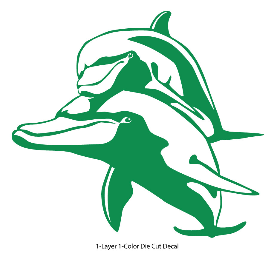 Sea Life – Dolphins 1 – Diver Car Truck Bumper Die Cut Decal Sticker