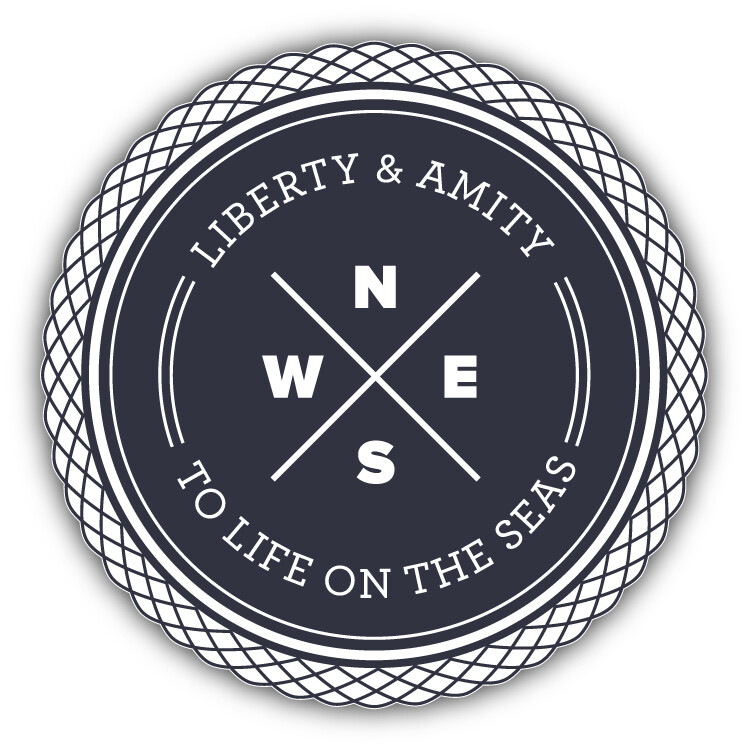 Liberty & Amity Marine Travel Stamp Car Bumper Sticker Decal