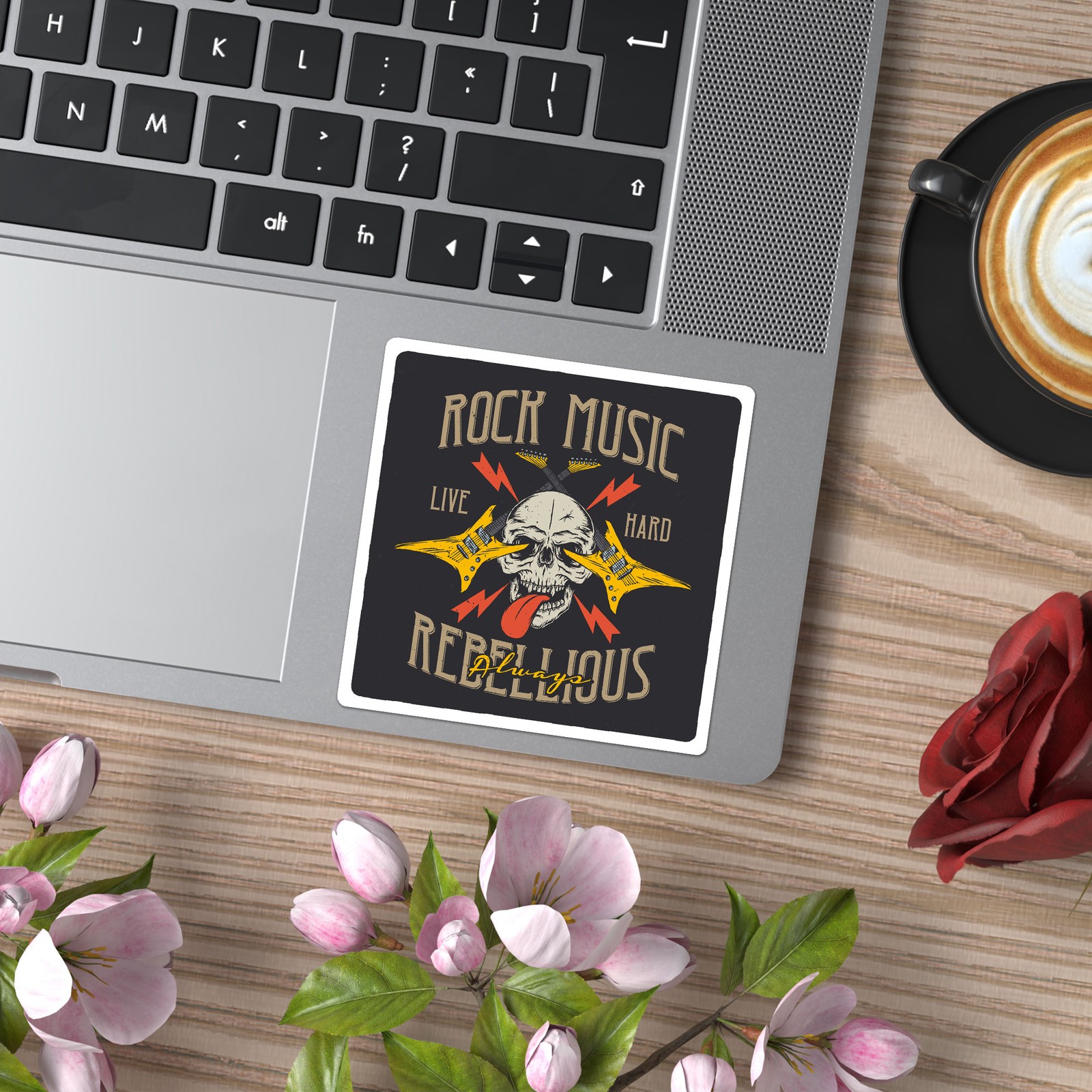 Rock Music Guitar Skull – Vinyl Decal Sticker – Car Window Laptop – ebn9539