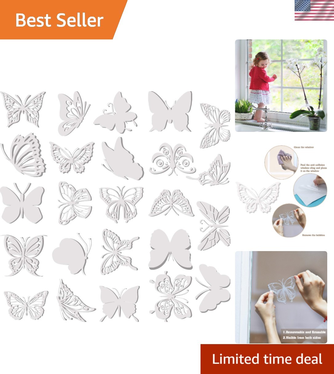 32 Pieces Window Decals for Bird Strikes Anti Collision Window Clings Decals …