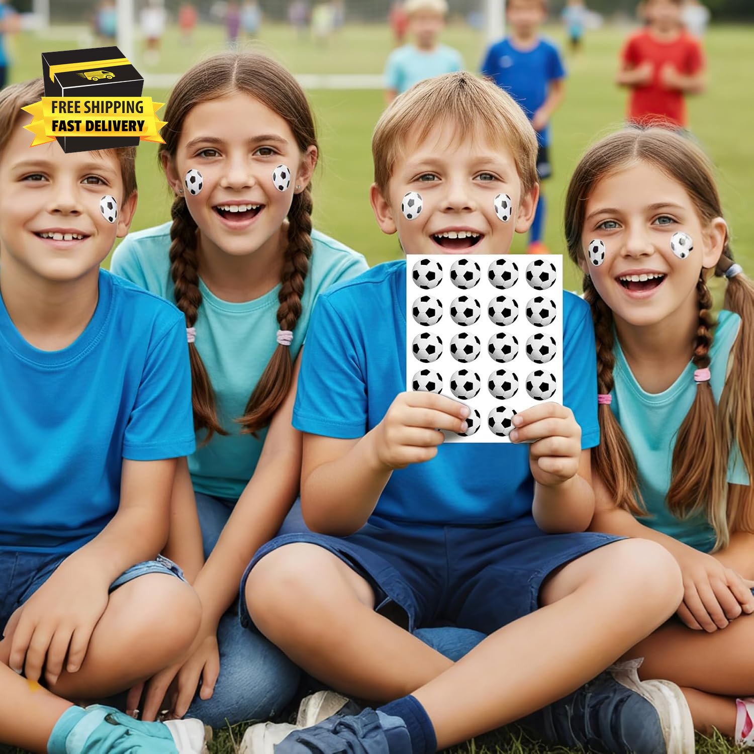 240 Pcs Soccer Stickers Soccer Tattoos for Kids Self-Adhesive Sports Football Fa
