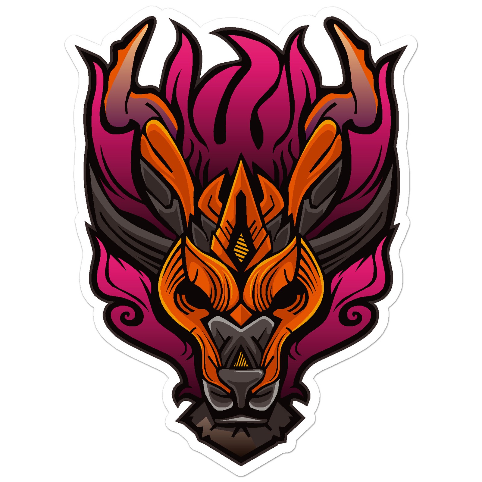 Oriental Cat Demon – Vinyl Decal Sticker – Car Window Laptop – ebn8014