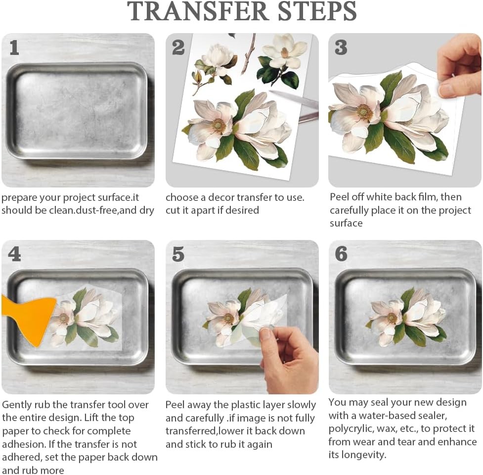 OLYCRAFT 3pcs/Set Vintage Truck Flowers Rub on Transfer Stickers 11.8×5.9 Inch S