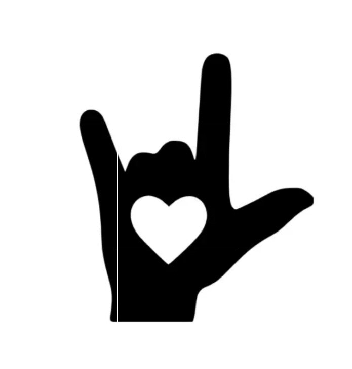 I Love You Sign Language Custom Size Vinyl Decal Permanent Sticker Window Car