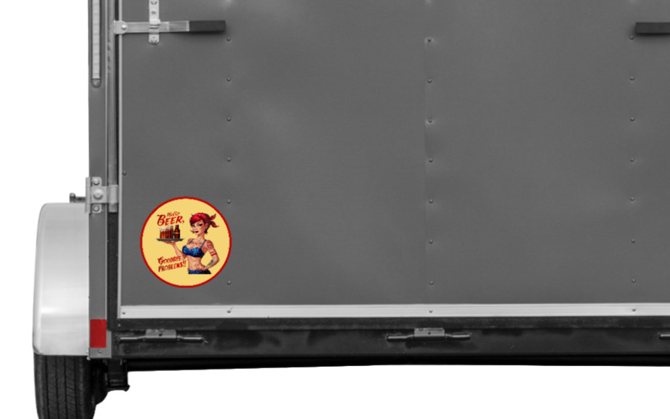 Beer – Goodbye Problems – 4" Vinyl Car Decal Sticker Cooler Laptop Truck Smoker