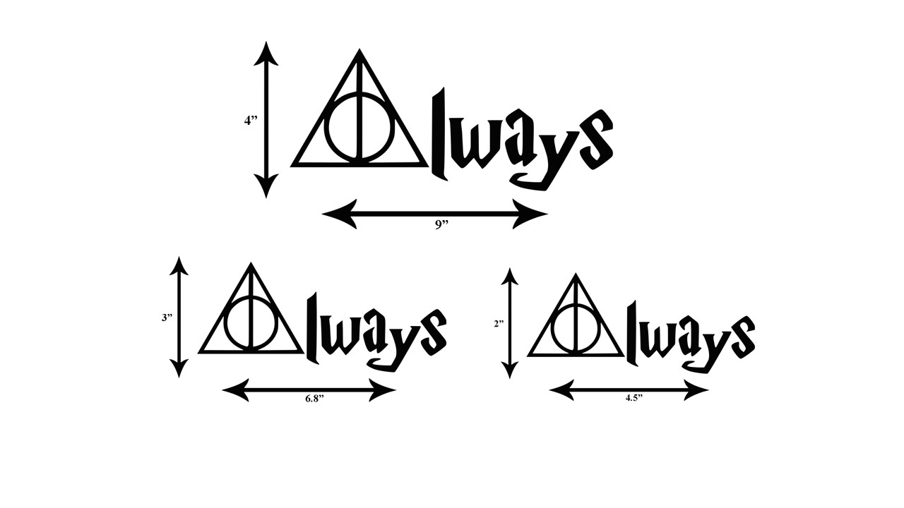 Always Deathly Hallows Harry Potter Vinyl Decal *FREE Shipping*