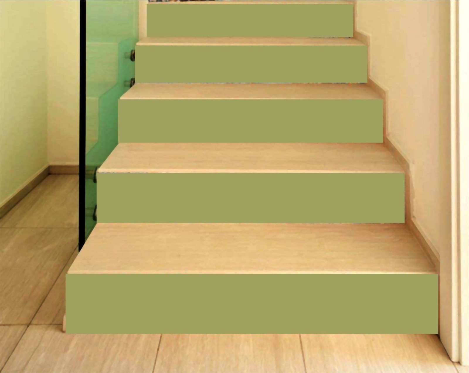 Gothic Green Stair Riser Stickers | Waterproof Peel and Stick Decals (Set of 5)