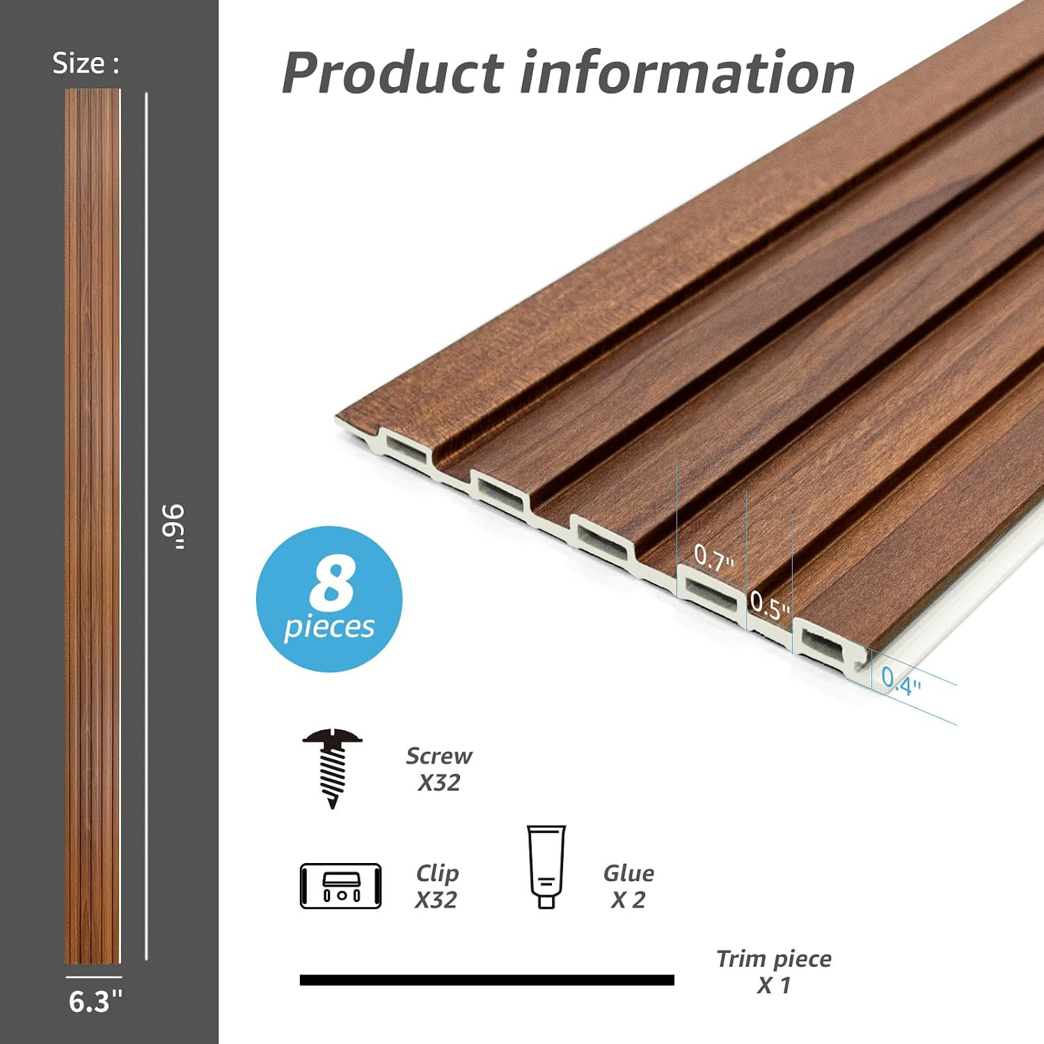Slat Wall Panels, WPC Soundproof 3D Wall Paneling for Interior Wall Decor, TV Ba