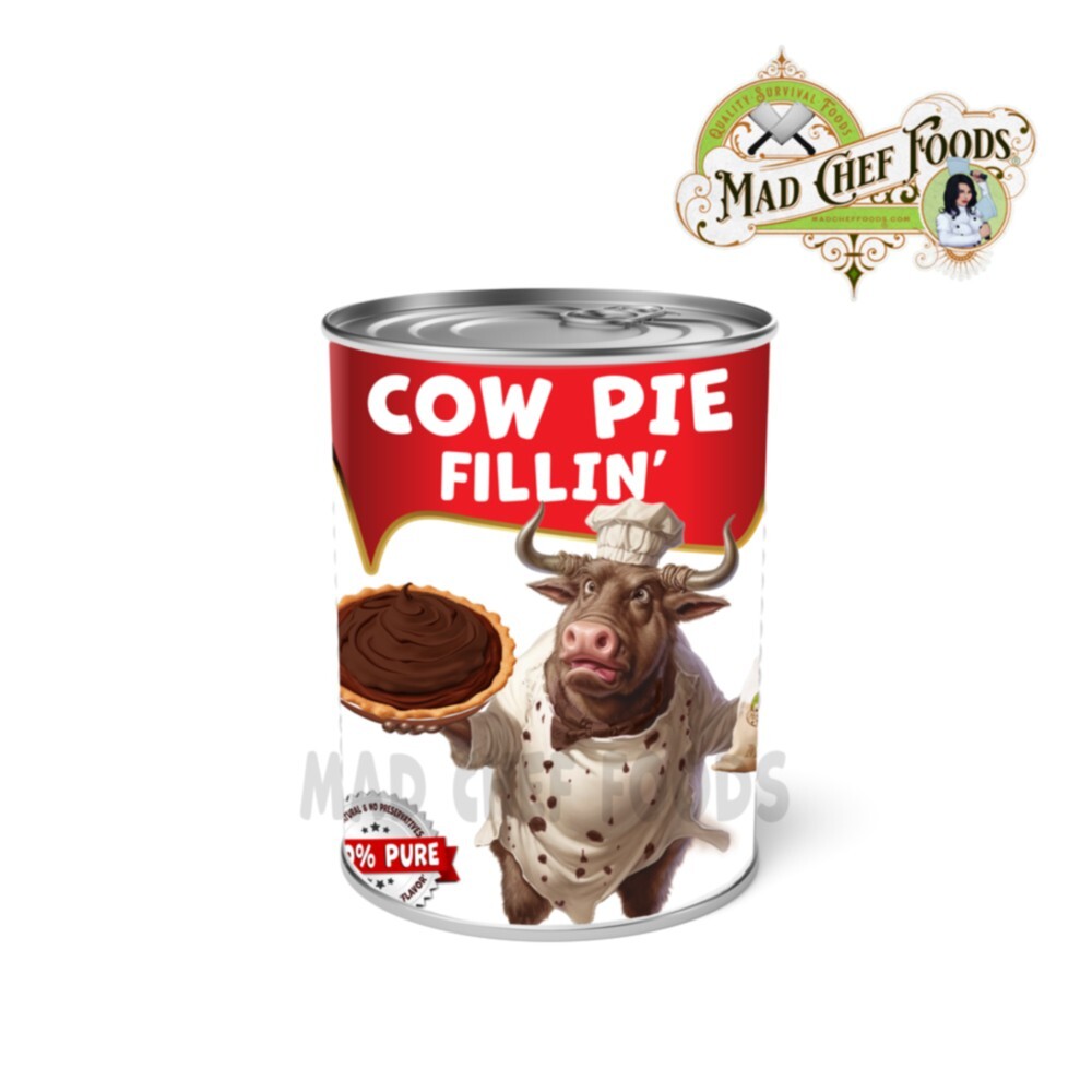 FUNNY Festive Cow Pie Filling Soup Can Label STOCKING STUFFER Joke Gag Gift 2PK