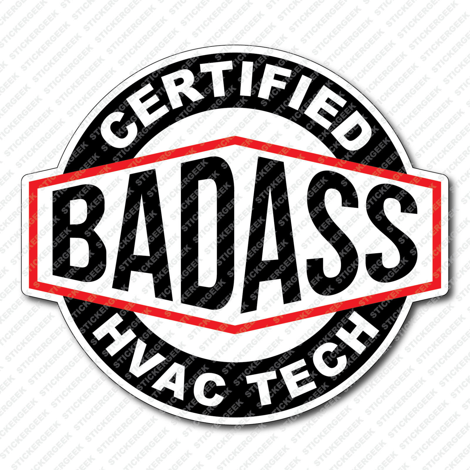 Certified Bad Ass HVAC TECH Water Bottle Hydro Toolbox Laptop Lunch Box Sticker