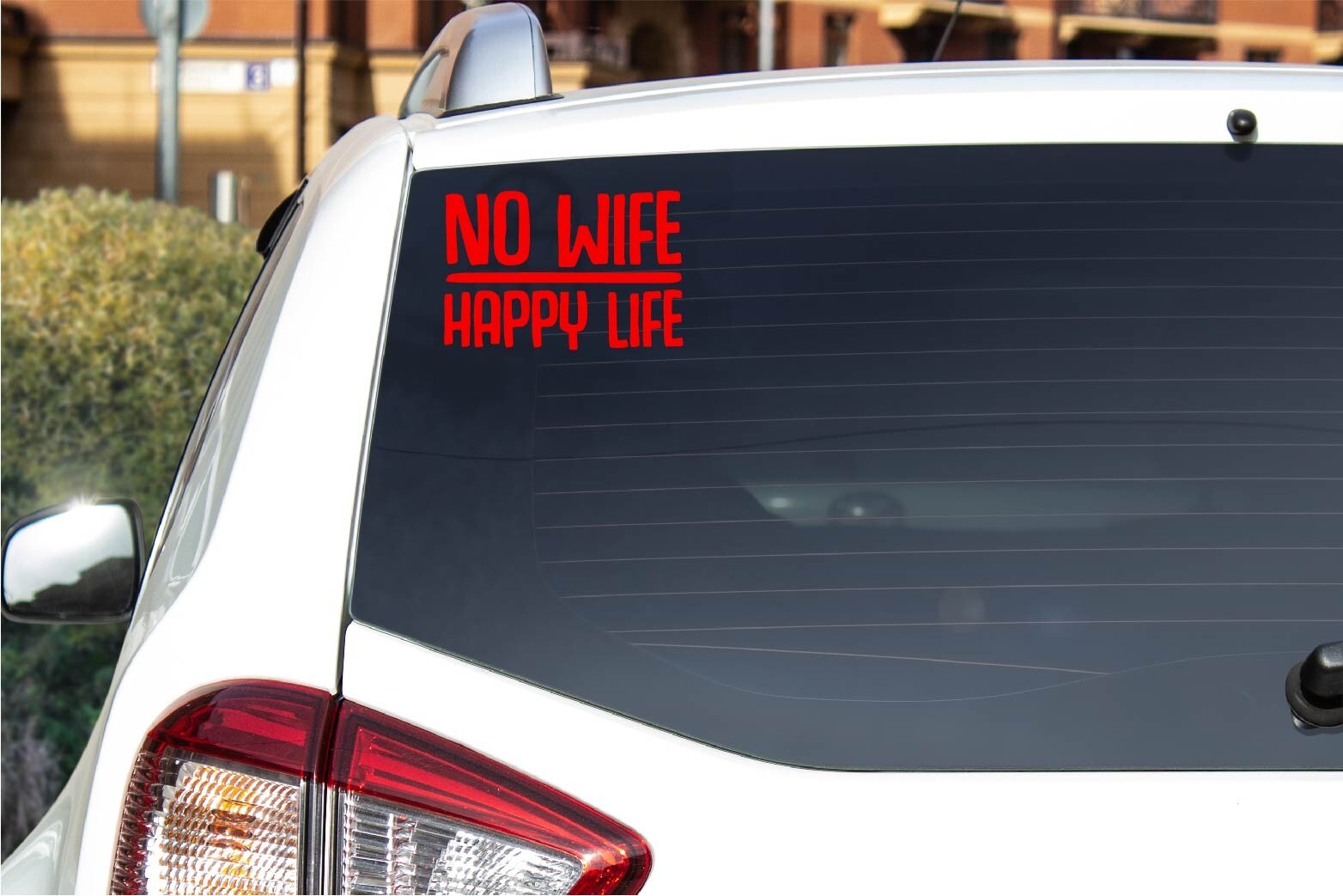 No Wife Happy Life Decal Sticker Single By Choice Divorce Relationship Man Swipe
