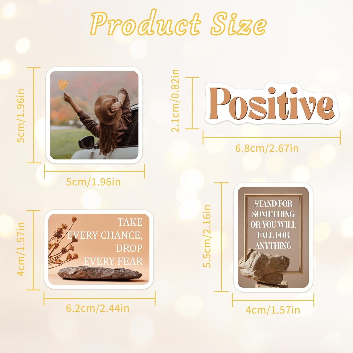 50PCS Motivational Quote Stickers Minimalist Neutral Aesthetic Self Growth