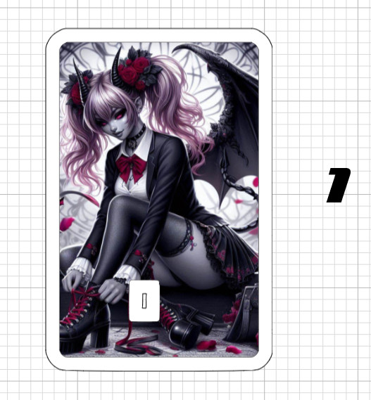 Goth Demon Girl Credit Debit ATM Card Skin Stickers Sexy Rose Succubus Love Dead