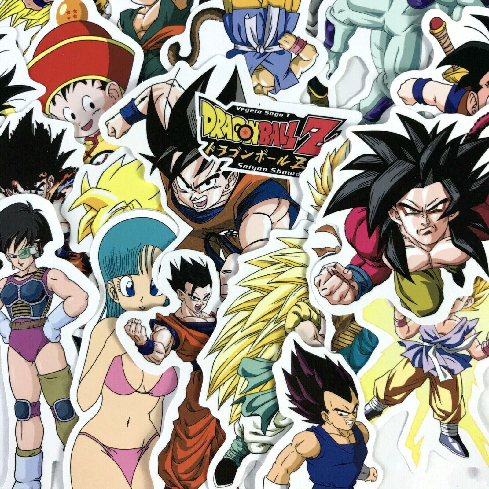 100 Piece Dragon Ball Z DBZ Character Bulma Goku Laptop Decal Phone Sticker Pack