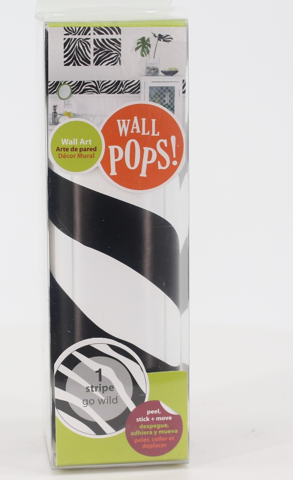 Wall Pops! Stripe Decor Art Go Wild Peel & Stick 6.5"x16ft Reusable Removable