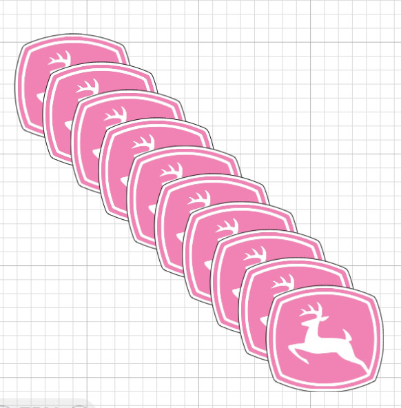 John Deere 10 PC Pink Logo Hq Waterproof Decal Sticker