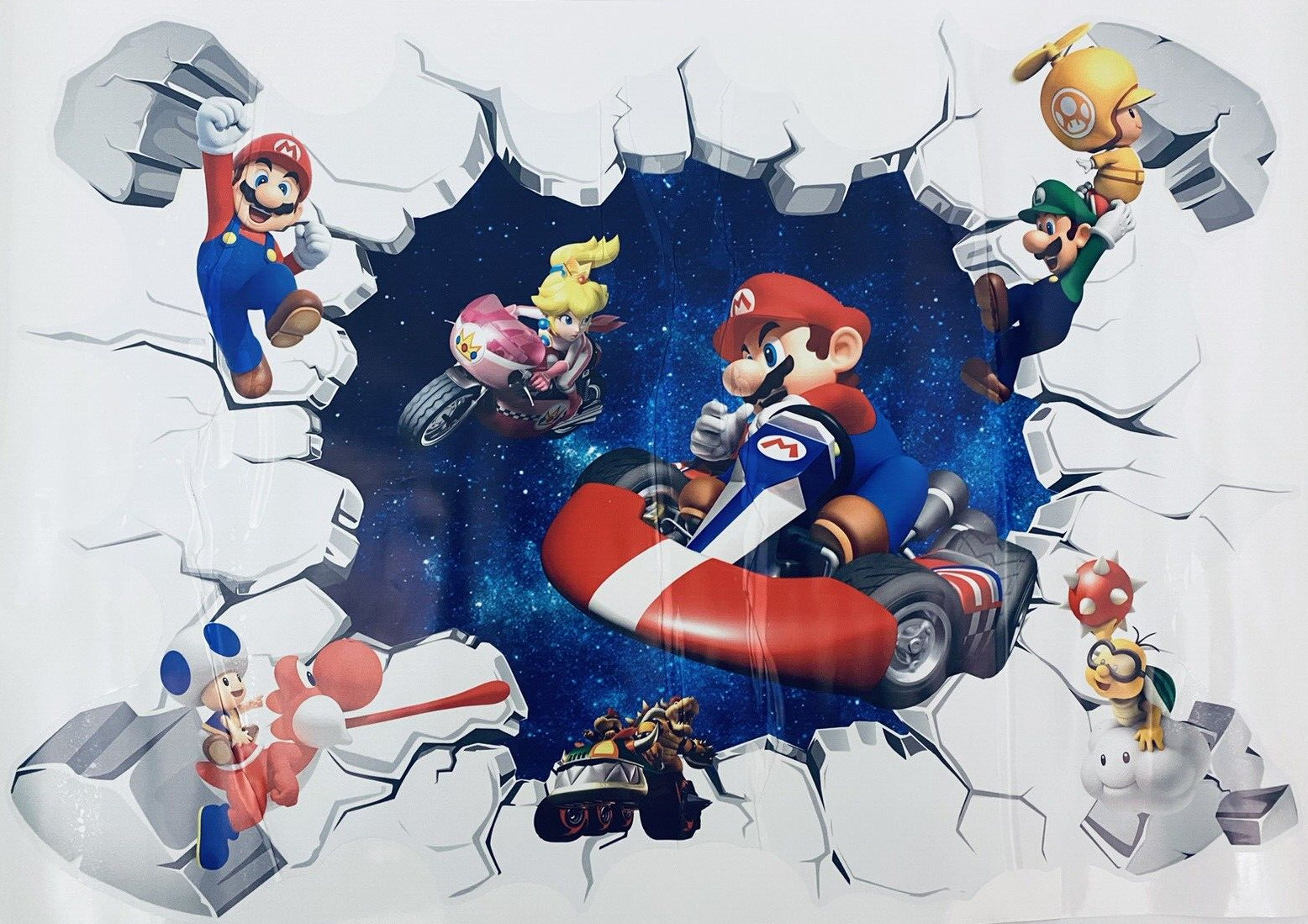 Super Mario Brothers Removable Wall Sticker 21"x 14.5" 3D Decal Kids Home Decor