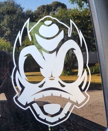 Oregon Ducks Combat Duck Decal – Sticker Die Cut TRAFFIC GREY