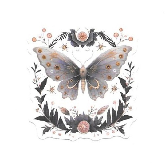 Celestial Lavender Moth Vinyl Sticker Vintage Insect Journal Laptop Scrapbook