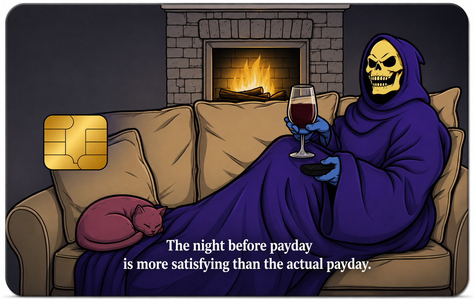 Funny Skeletor The Night Before Payday Meme Credit Card Skin Debit Card Vinyl