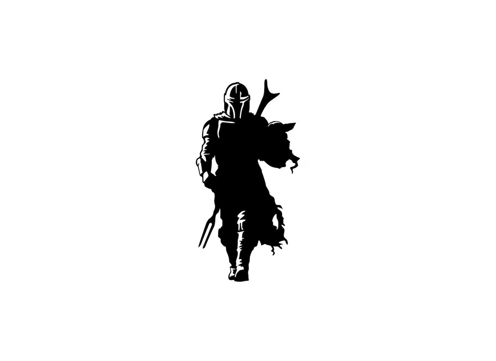 Mandalorian and Baby Yoda Vinyl Bumper Sticker. Show off your love for Star Wars