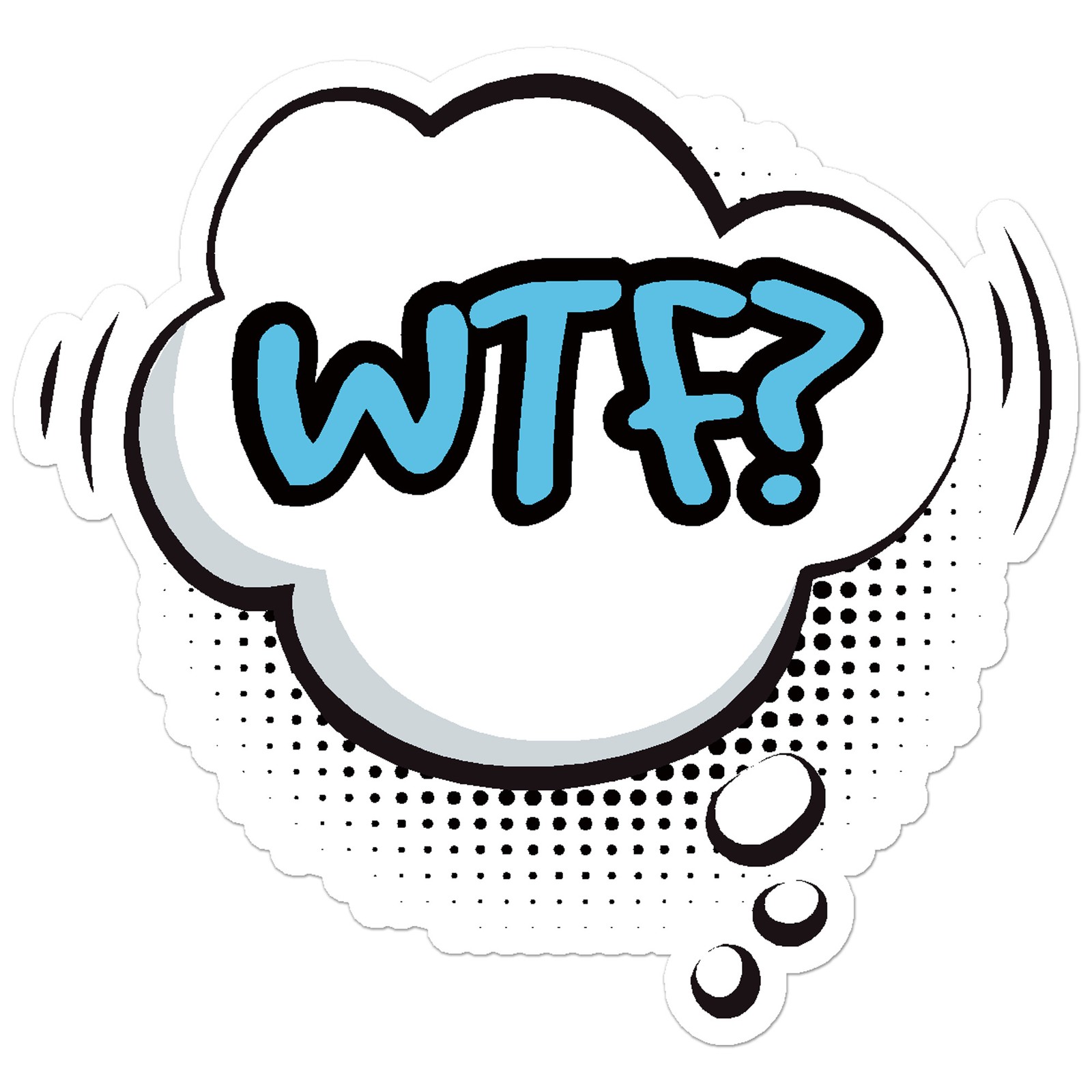 WTF? Thought Bubble – Vinyl Decal Sticker – Car Window Laptop – ebn12083