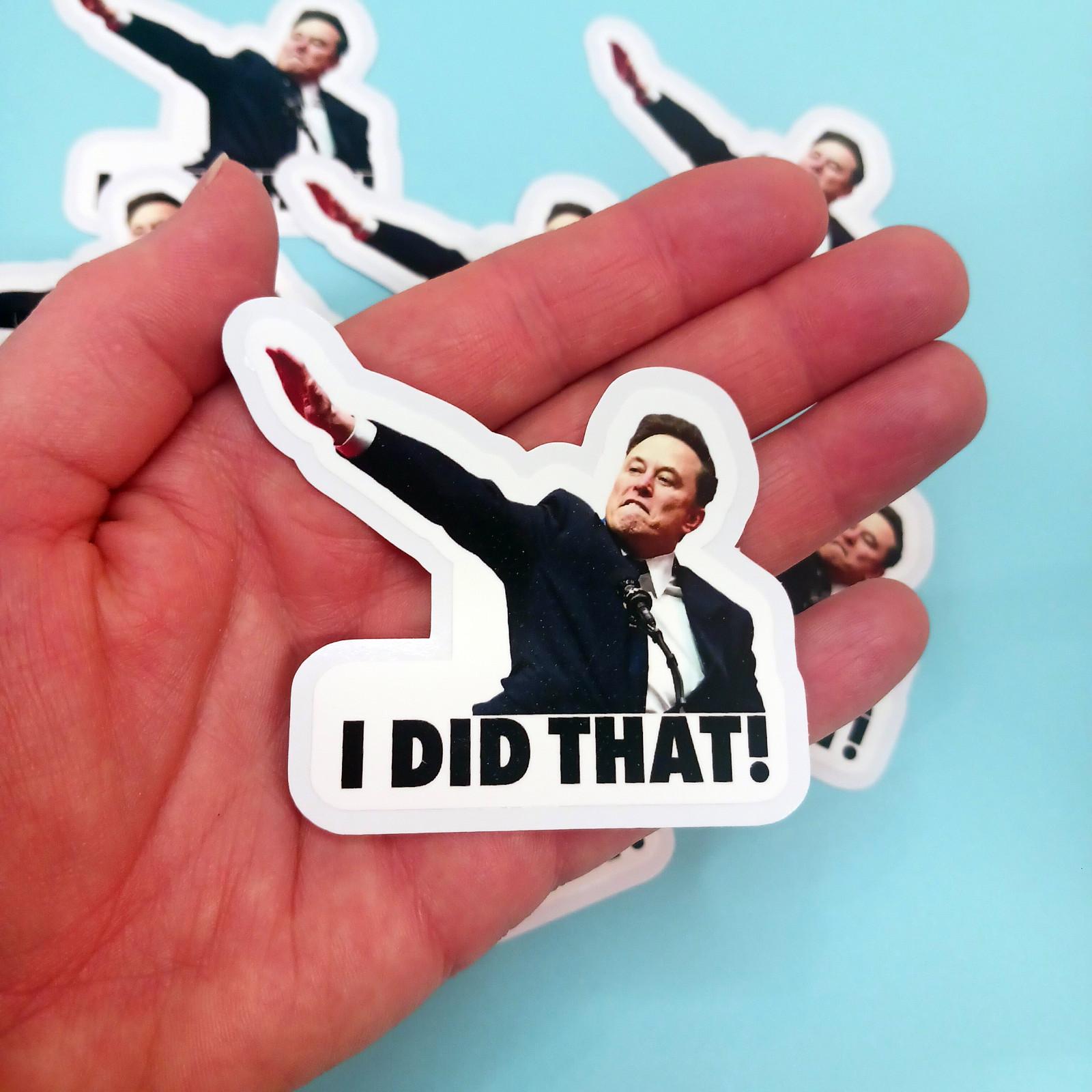 Elon Musk Salute Stickers Anti Elon Musk Political Meme Stickers