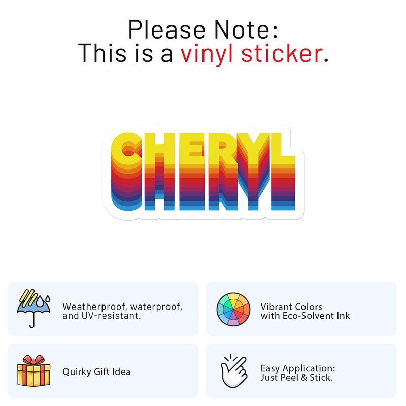 Rainbow Cheryl Name – Car Bumper Sticker Vinyl Art Decal