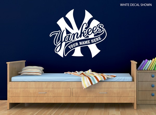 NY Yankees Logo Wall Decal w/ Your Name or Original Wording Home Car Decor