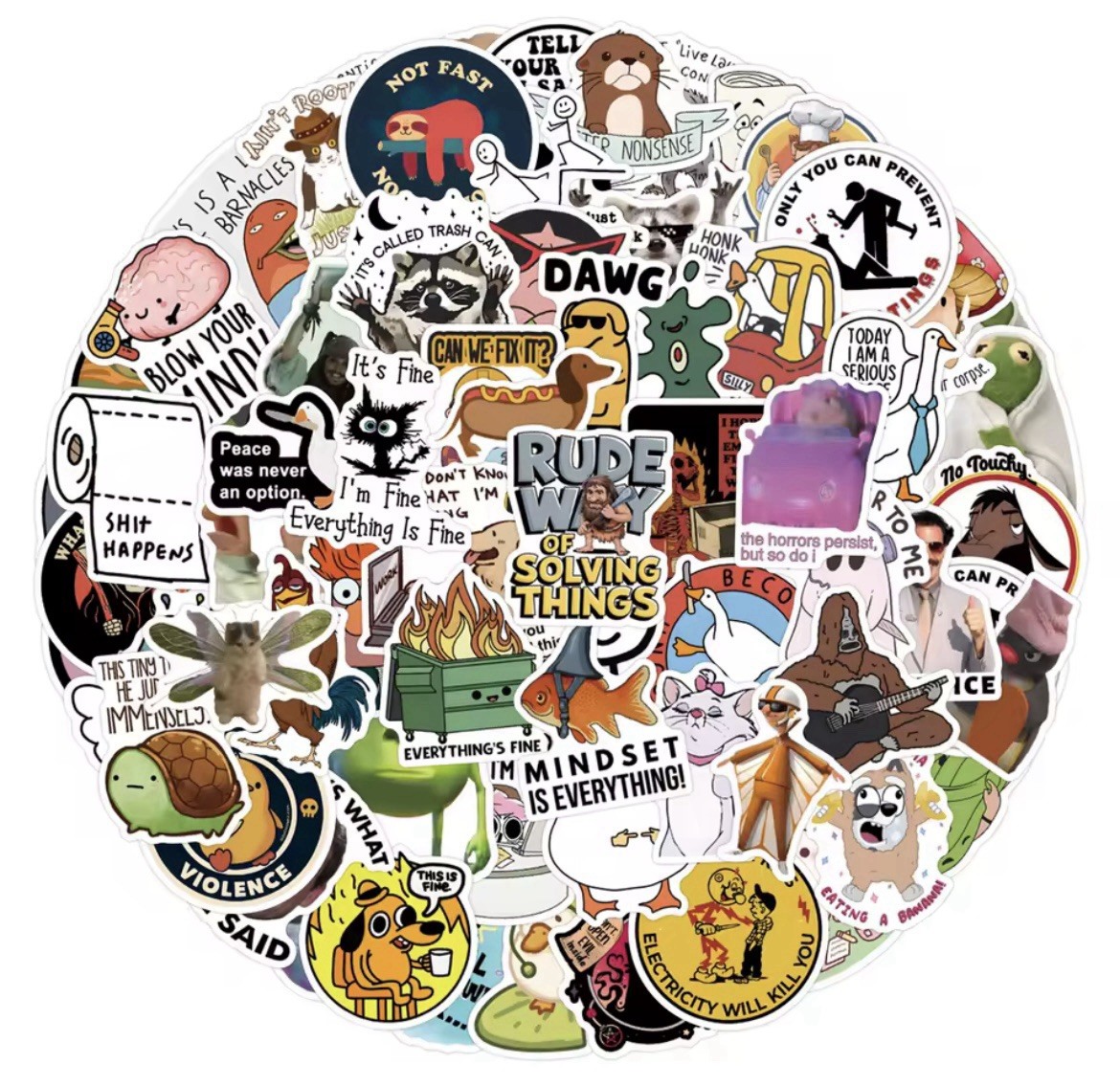 Funny Meme Style Stickers 50pk Mix Stickers Vine Glossy Stickers FREE SHIPPING