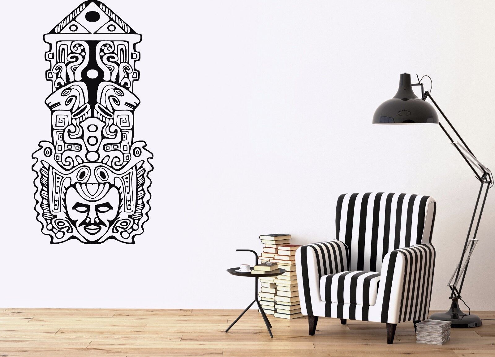 Maya Mask Vinyl Wall Sticker Aztec Totem Poles North Decal (n728)