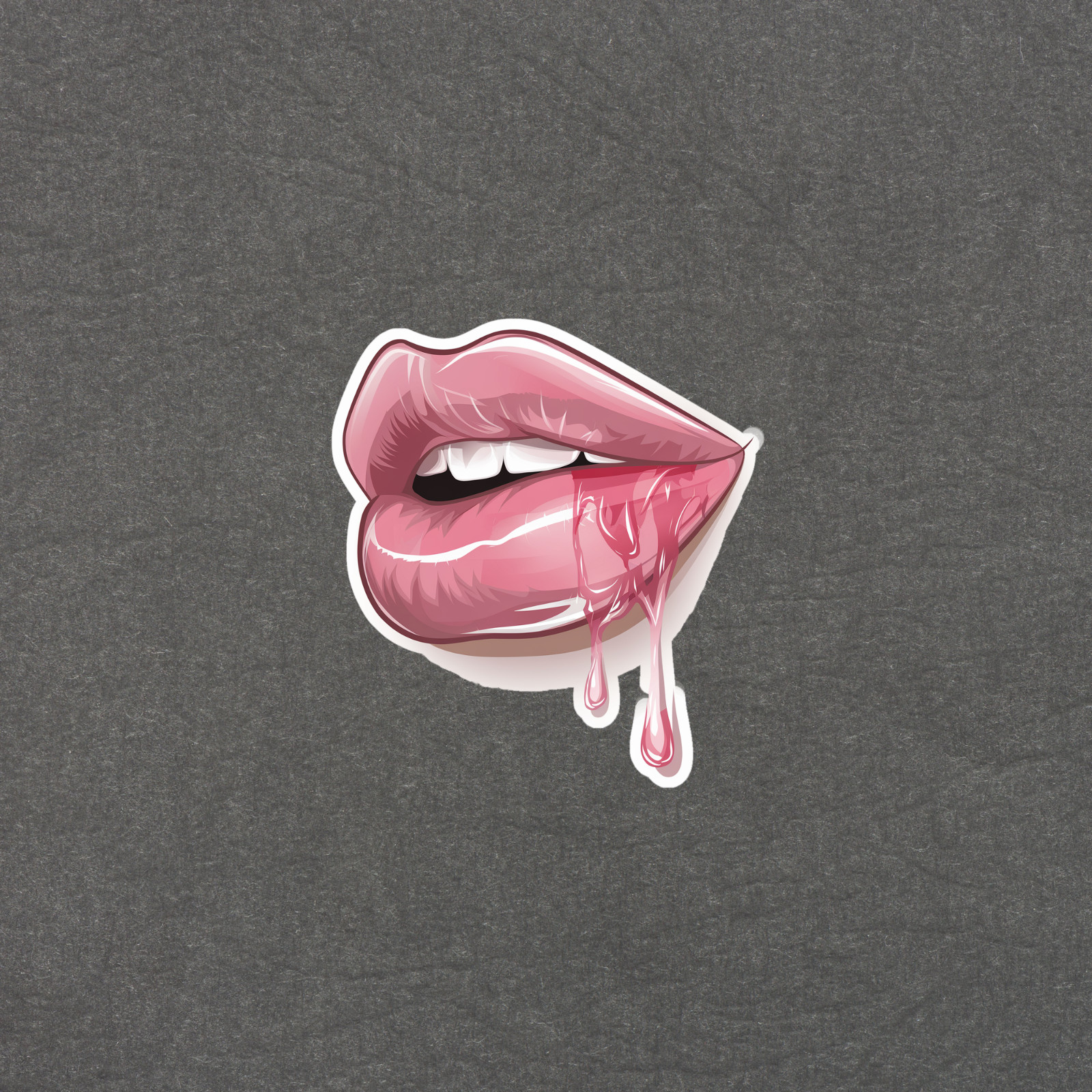 Glossy Dripping Lips Sticker – Sexy Mouth Decal for Adults #4703