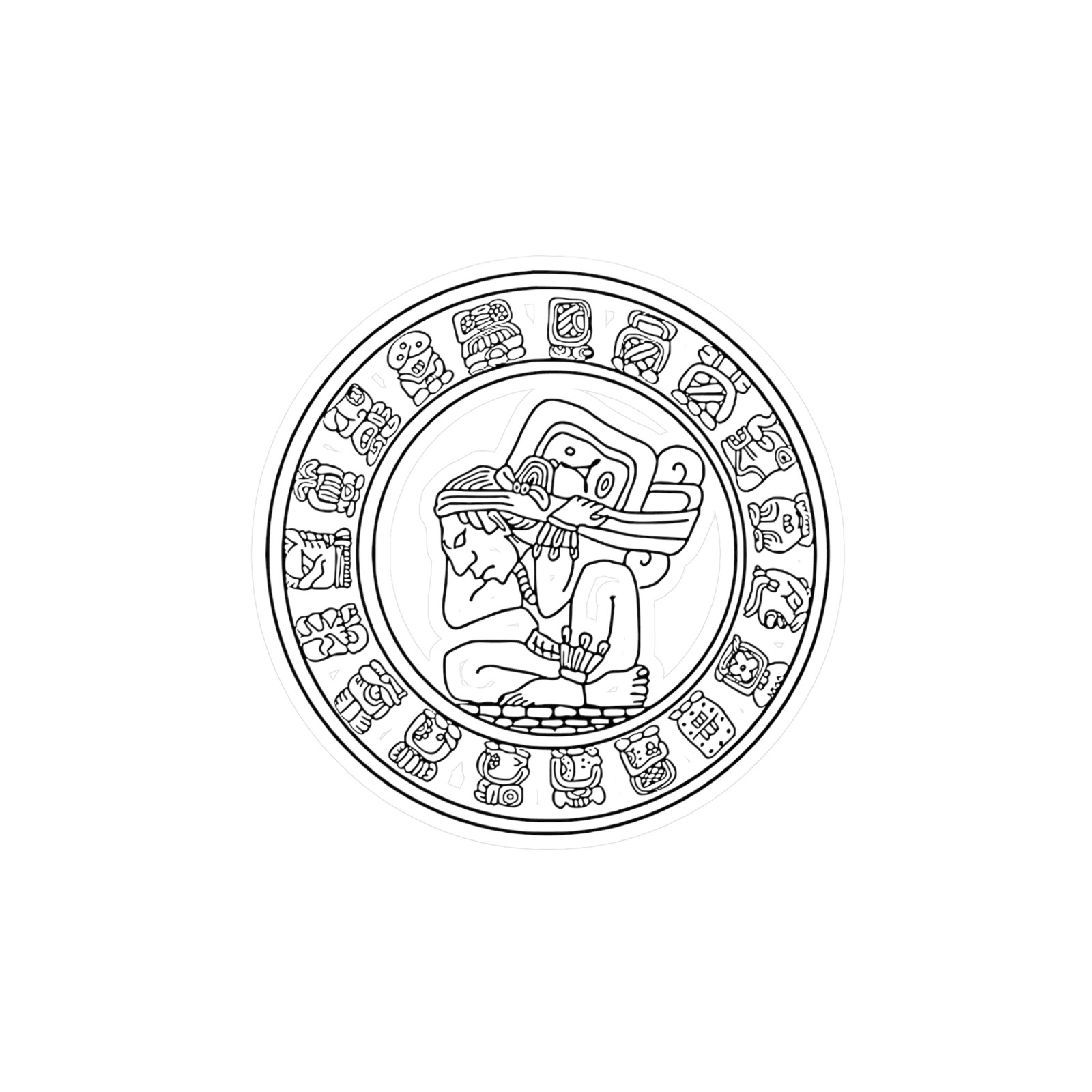 Mayan Haab Calendar with time burden bearer Kiss-Cut Vinyl Decals Sticker