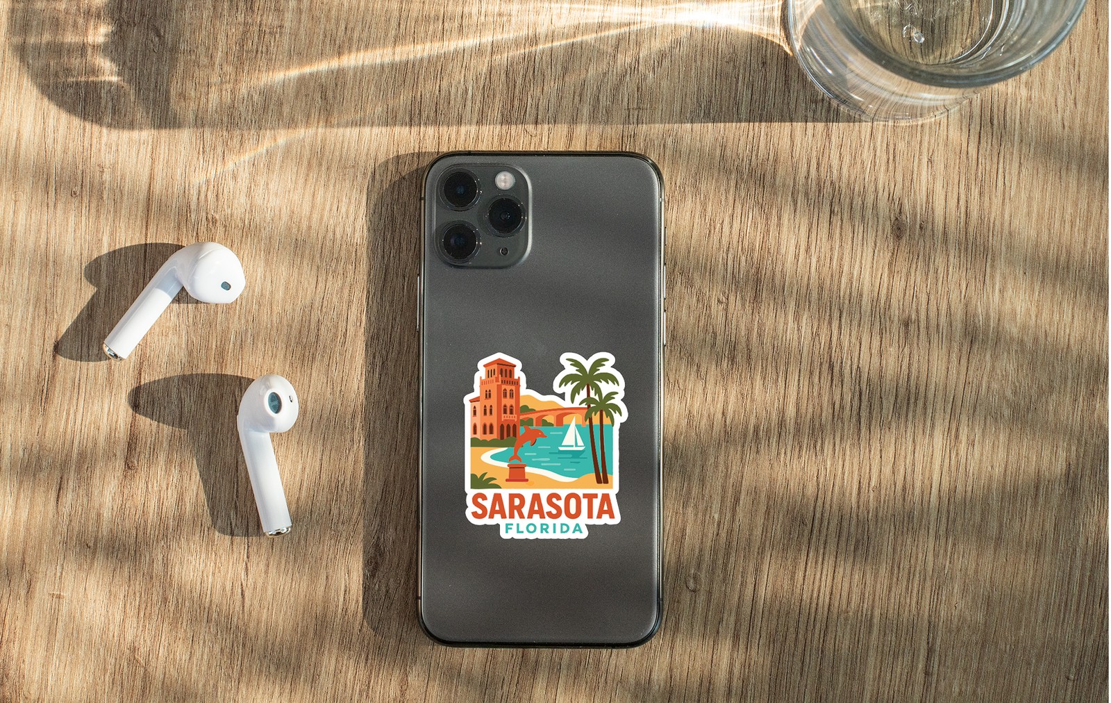 Sarasota Florida Sticker Decal Vinyl Die-Cut City Skyline Landmark Design
