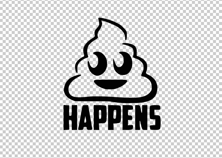 Poop Emoji Happens Vinyl Decal Sticker -Multiple Colors & Sizes- FREE SHIPPING