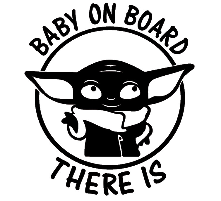 BABY YODA, GROGU, BABY ON BOARD, FULL, Decal Stickers for Cars, Window, Laptops