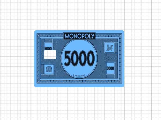 Monopoly Money $5000 Credit Debit Card Skin Stickers 5000 Dollars Holograph ATM