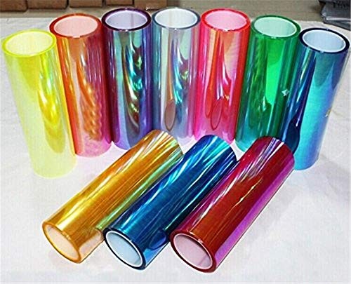 12 X 48 inches Self Adhesive Shiny Chameleon Headlights Tail Lights Fog Red