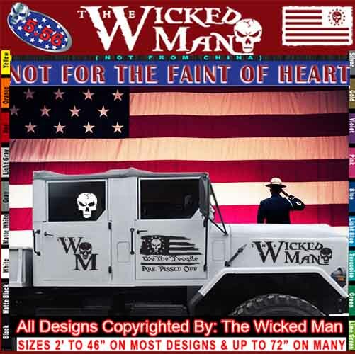 The Wicked Man – We The People Are Pissed Off Flag Stars Left Decal Sticker