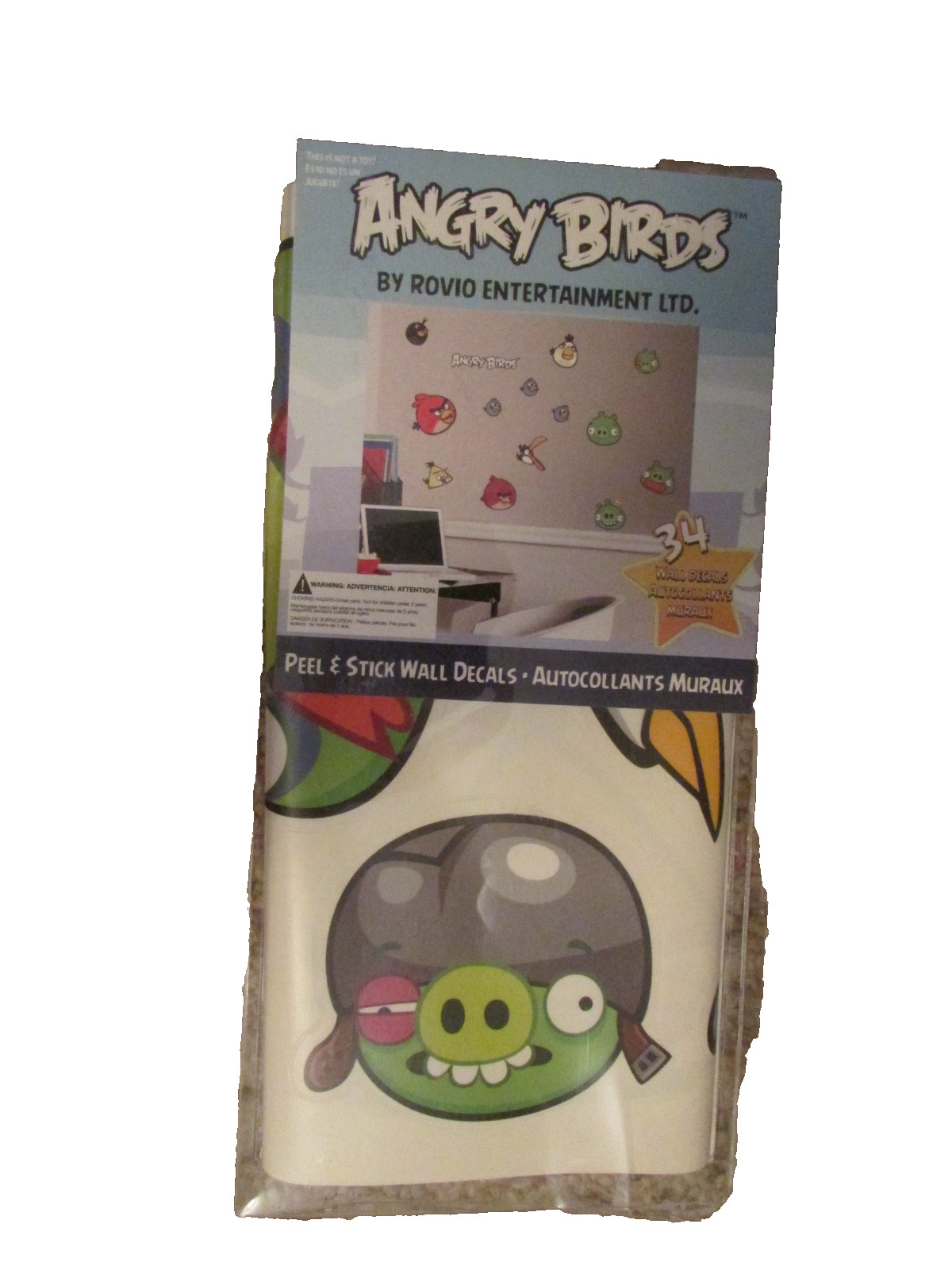 Angry Birds Rovio Entertainment LTD 34 Peel & Stick Removable Wall Decals *LOOK*