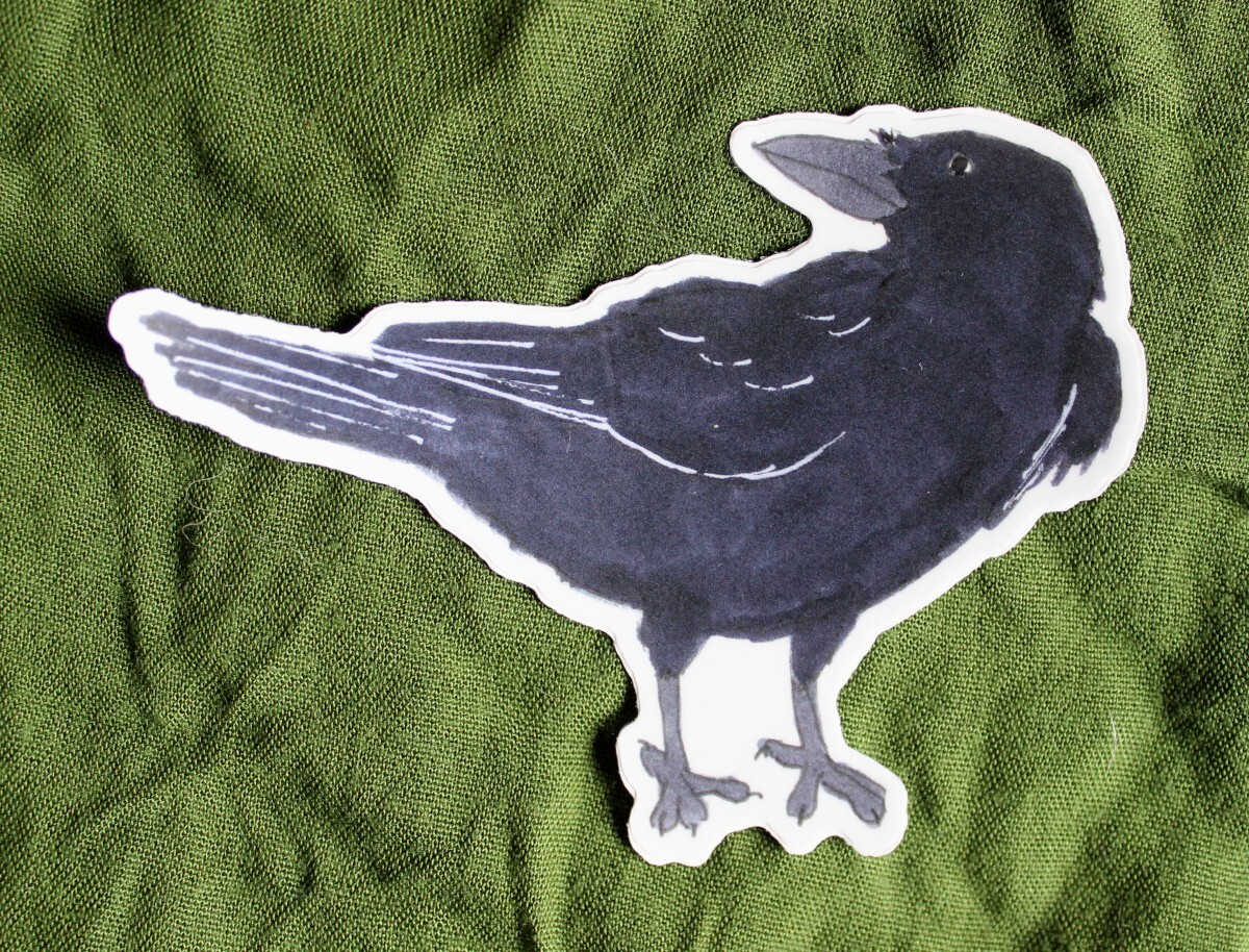 Raven or Crow 4" Indoor/Outdoor Vinyl Sticker Nature Wildlife Art Bird