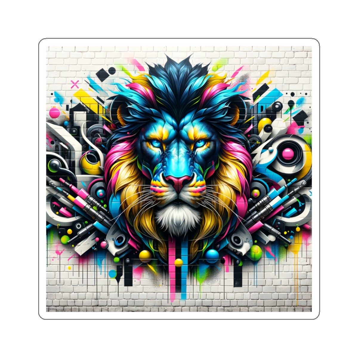 Sticker Lion Graffiti Urban Art Print 2×2 3×3 4×4 6×6