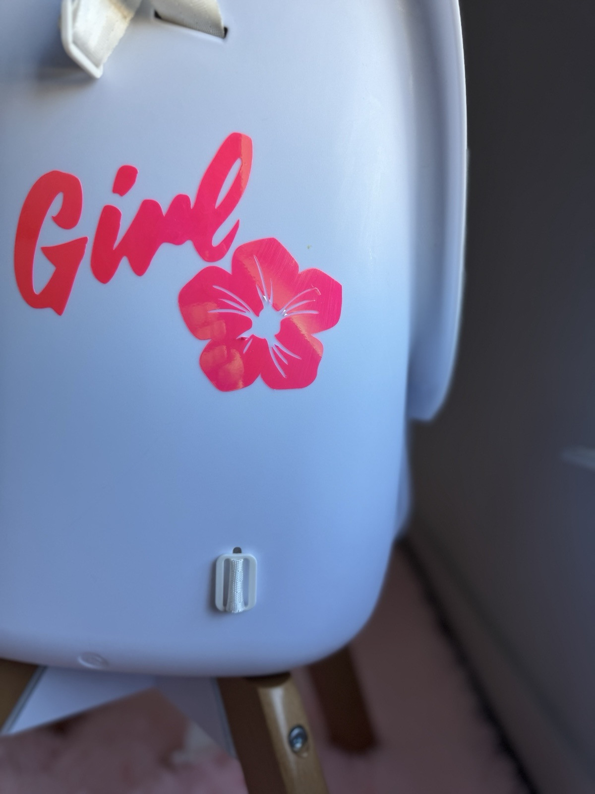 Girl Sticker – Holographic Pink – Pink Flower – Girl Sweet Sticker Decal Nursery