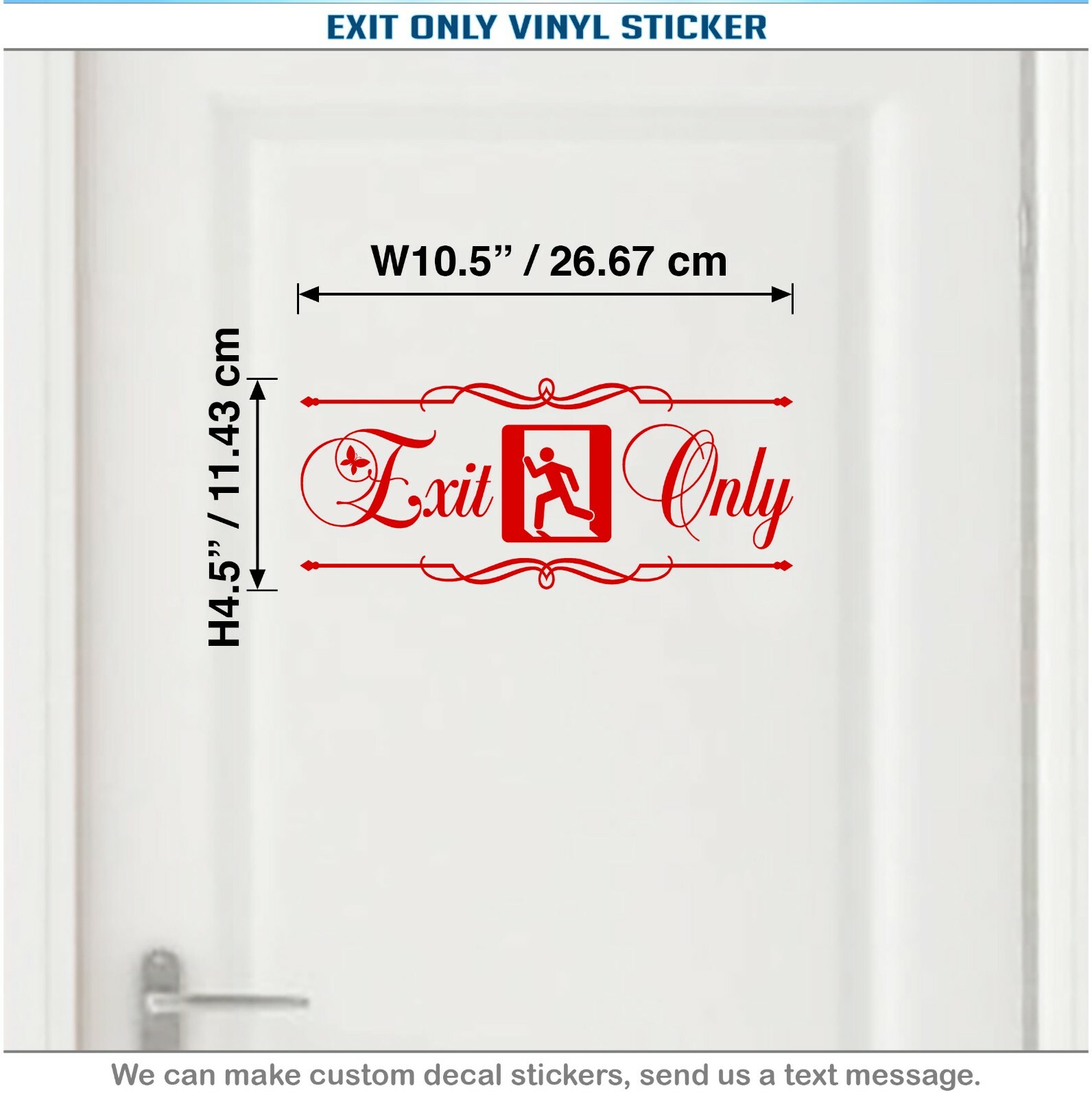 Exit Only Alarm Door Sign Business Store Entrance Art Sticker Vinyl Decal 169