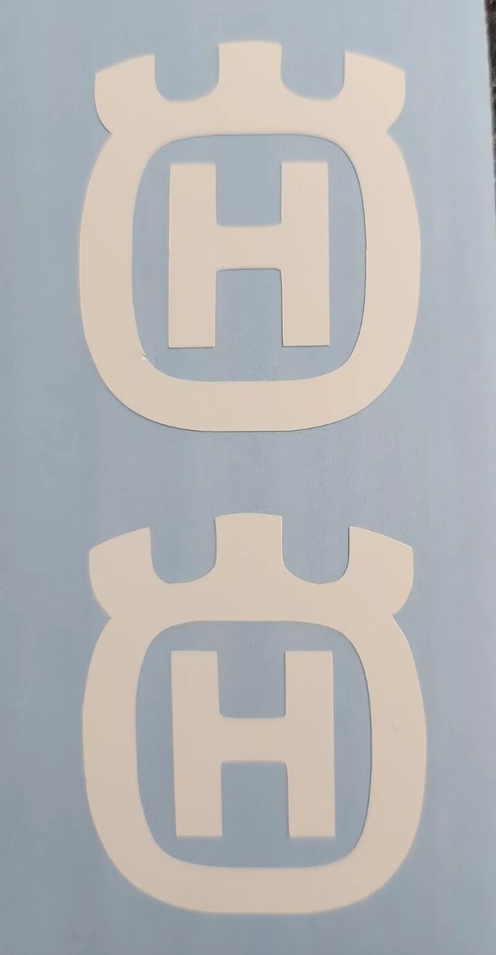 (2x) 1.5" Husqvarna Vinyl Decals Cars Trucks Windows Laptops Boards Glass Cups