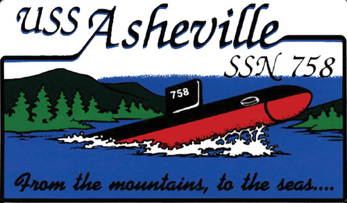 SSN-758 USS Asheville Badge Sticker Decal